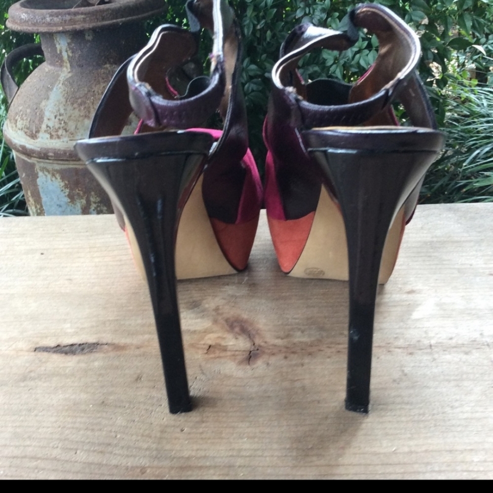 Jessica Simpson color block suede heels - Picture 4 of 5